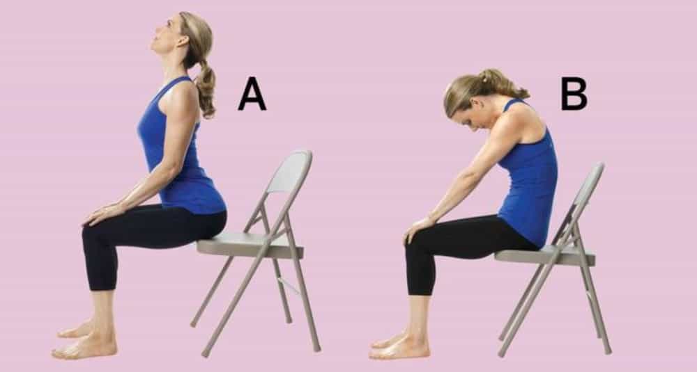 Chair yoga en la oficina - Gato/vaca sentado