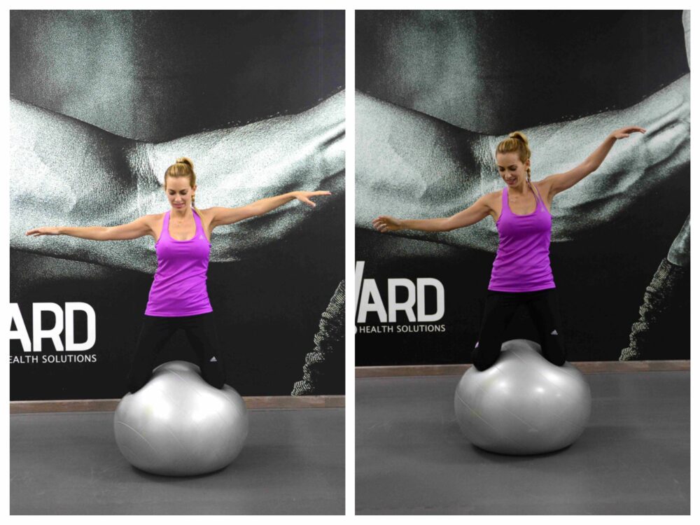 Mantener el equilibrio sobre un fitball ayuda a mejorar los resultados en todo el core