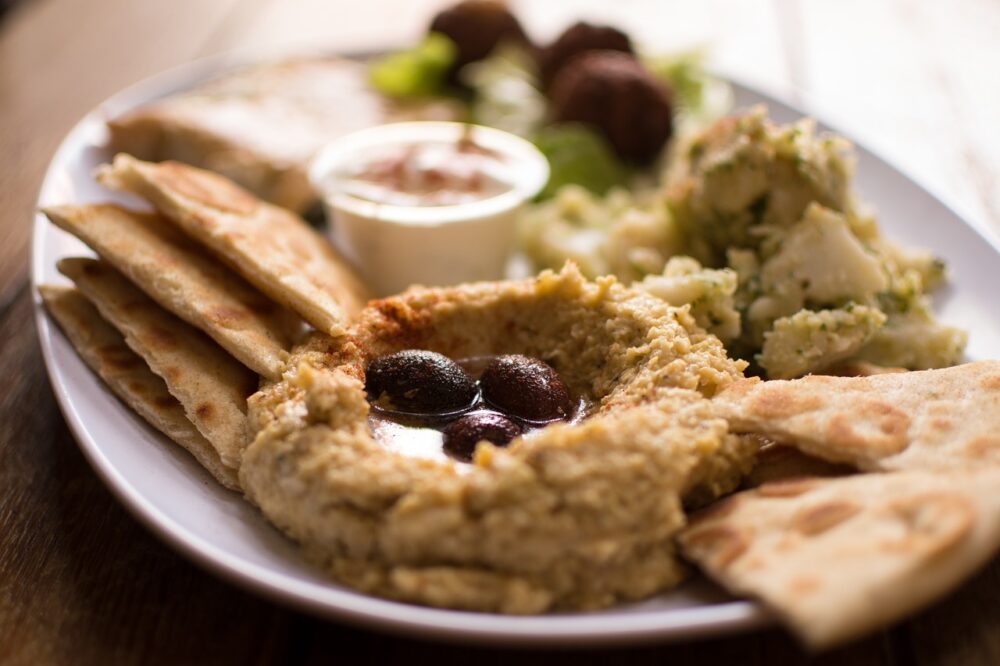 Hummus con pan de pita