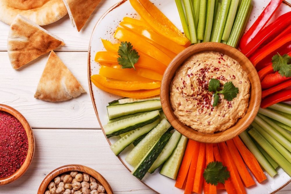 hummus con verduras