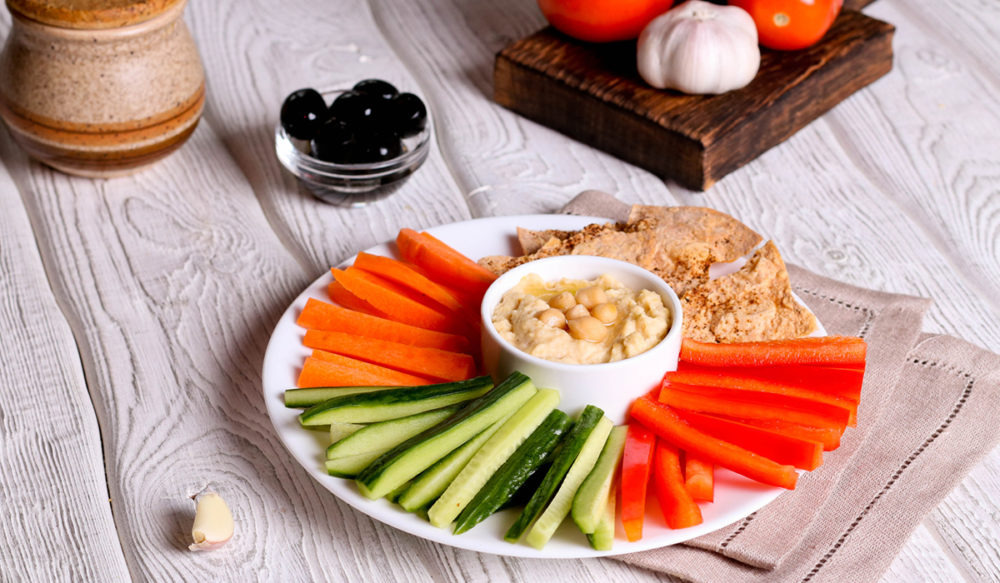 hummus con verduras